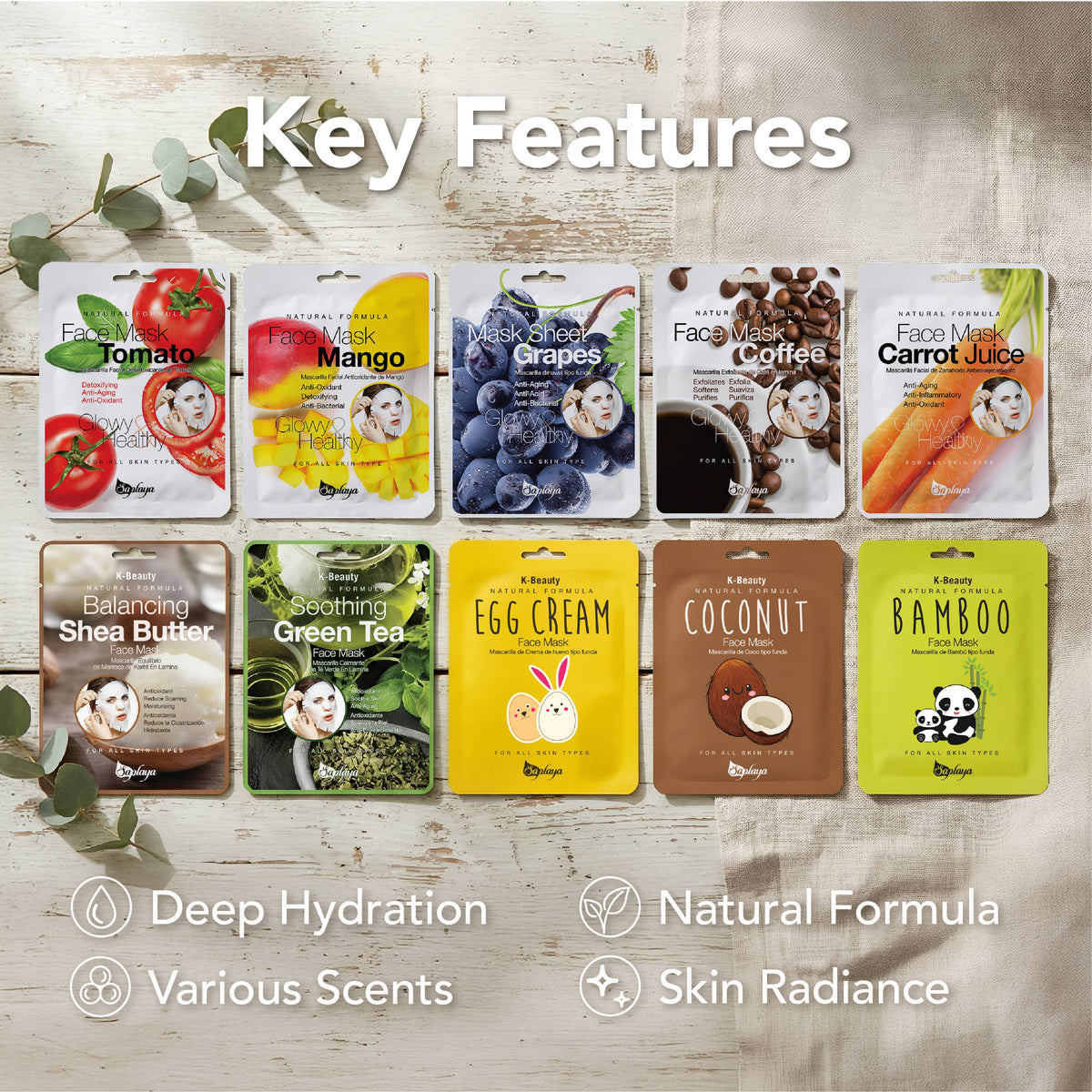 Saplaya - K-Beauty Face Mask Sheets | Green Tea