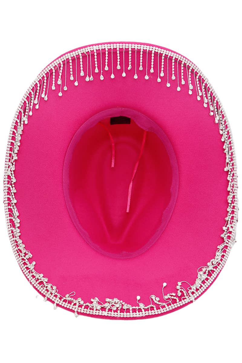 Crystal Bling Rhinestone Chain Fringe Trim Cowboy Hat