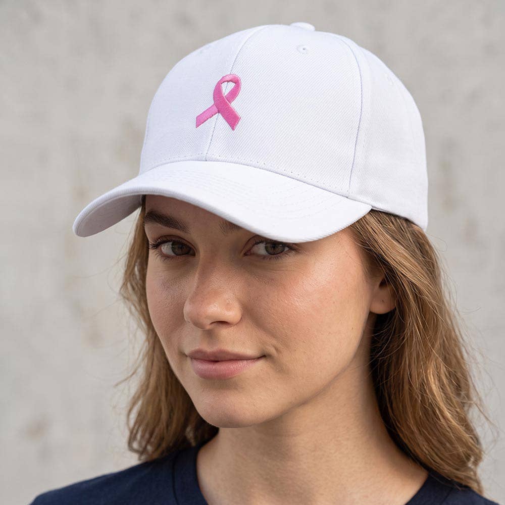 Pink Ribbon Awareness Embroidered Baseball Cap